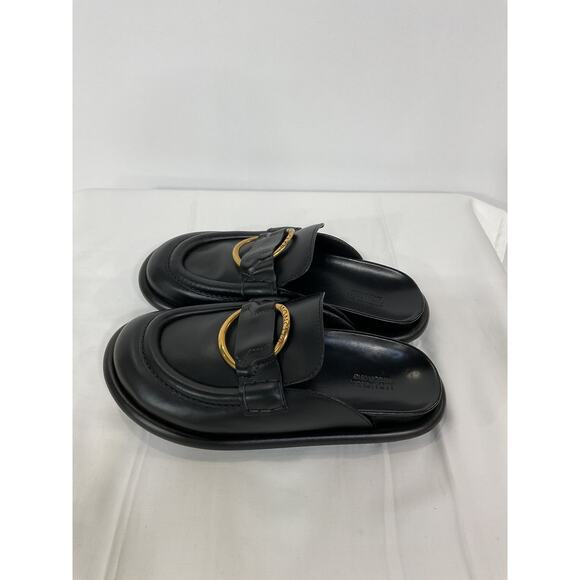 Moncler 'Bell' Black Leather Mule Size 7 - NWT - Picture 3 of 5